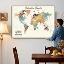 Custom Push Pin World Map Wall Art Canvas Print –