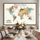 Custom Push Pin World Map Wall Art Canvas Print –