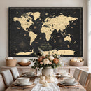 Personalized World Map Wall Art Canvas Print – Custom Push