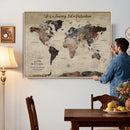 Customize Push Pin World Map Wall Art Canvas Print –