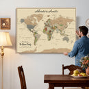 Custom Push Pin World Map Wall Art Canvas Print – Custom
