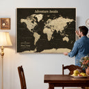 Custom Push Pin World Map Wall Art Canvas Print –