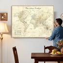 Personalized Push Pin World Map Canvas Print – Custom by MyGreatCanvas | Canvas Wall Art Prints | Photo Prints & Wall Decor