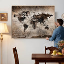 Personalized World Map Wall Art Canvas Print – Customizable