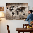 Personalized World Map Wall Art Canvas Print – Customizable