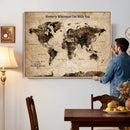 Personalized Framed World Map Wall Art Canvas Print – Custom