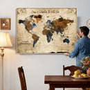 Personalized World Map Canvas Wall Art – Custom Framed Push