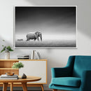 Elephand and Zebra Wall Art Canvas Print, Modern Artwork