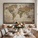 World Map Canvas Print – Framed Travel Map Wall Art for