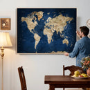 World Map Canvas Print – Framed Travel Map Wall Art for