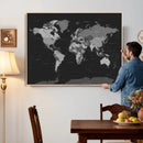 Black World Map Wall Art Canvas Print – Detailed Map of the by MyGreatCanvas | Canvas Wall Art Prints | Photo Prints & Wall Decor
