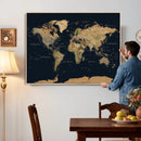 Vintage World Map Canvas on the Dark Background Wall Art by MyGreatCanvas | Canvas Wall Art Prints | Photo Prints & Wall Decor