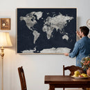 Colorful Watercolor World Map Canvas Print – Vibrant Framed