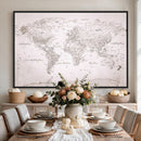 World Map Canvas Print – Detailed Map of the World Wall Art