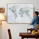 World Map Canvas Print – Detailed Map of the World Wall Art