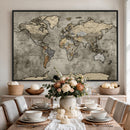 World Map Canvas Print – Detailed Map of the World Wall Art