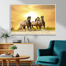 Wild Horses Wall Art Canvas Print – Framed Galloping Herd