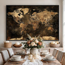 World Map Canvas Print, Modern Decorative Framed Map Artwork
