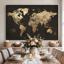 Framed World Map with Pin Canvas Print – Detailed World Map