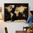 Extra Large World Map Canvas Print – Detailed Map Classic