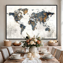 World Map Wall Art Canvas Print for Office Wall Decor