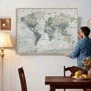 Neutral Vintage World Map Canvas Wall Art Print, Classic Map by MyGreatCanvas | Canvas Wall Art Prints | Photo Prints & Wall Decor