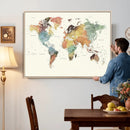 Framed World Map Wall Art Canvas Print for Living Room and by MyGreatCanvas | Canvas Wall Art Prints | Photo Prints & Wall Decor