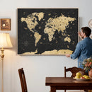 Vintage Blue and Brown World Map Canvas Wall Art – Framed by MyGreatCanvas | Canvas Wall Art Prints | Photo Prints & Wall Decor