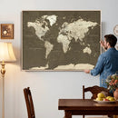 Vintage World Map Canvas Print – Framed Travel Map Wall Art
