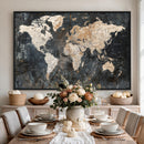 World Map Canvas Print – Detailed Map of the World Wall Art