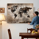 Black and White World Map Canvas Print – Framed Wall Art for by MyGreatCanvas | Canvas Wall Art Prints | Photo Prints & Wall Decor