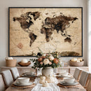 World Map Wall Art Canvas Print