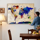 Colorful World Map Canvas Wall Art – Abstract Watercolor Map by MyGreatCanvas | Canvas Wall Art Prints | Photo Prints & Wall Decor