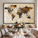 World Map Canvas Print – Framed Travel Map Wall Art for