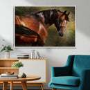 Majestic Brown Horse Wall Art Canvas Print – Framed