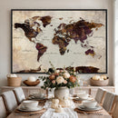 World Map Canvas Triptych – Colorful Global Wall Art for