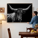 Vintage Texas Longhorn Bull Wall Art Canvas Print, Texas Cow by MyGreatCanvas | Canvas Wall Art Prints | Photo Prints & Wall Decor