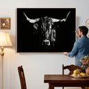 Black Bull Wall Art Canvas Print, Dark Longhorn Portrait by MyGreatCanvas | Canvas Wall Art Prints | Photo Prints & Wall Decor
