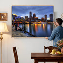 Boston Wall Art Canvas Print, Boston City Downtown Night by MyGreatCanvas | Canvas Wall Art Prints | Photo Prints & Wall Decor