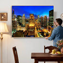 Chicago Wall Art Canvas Print - Chicago City Downtown Night by MyGreatCanvas | Canvas Wall Art Prints | Photo Prints & Wall Decor