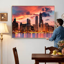 Chicago Wall Art Canvas Print - Chicago City Downtown Night by MyGreatCanvas | Canvas Wall Art Prints | Photo Prints & Wall Decor