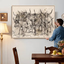 Abstract Cow Longhorn Wall Art Canvas Print for Cabin Decor by MyGreatCanvas | Canvas Wall Art Prints | Photo Prints & Wall Decor