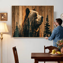 Rustic Bear Wall Art Canvas Print – Woodland Wildlife by MyGreatCanvas | Canvas Wall Art Prints | Photo Prints & Wall Decor