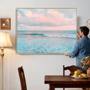 Ocean Wave Wall Art Canvas Print, Pastel Surf Seascape