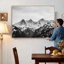 Black and White Mountain Wall Art Canvas Print, Snowy Alpine by MyGreatCanvas | Canvas Wall Art Prints | Photo Prints & Wall Decor