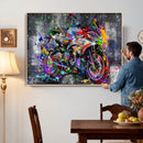 Graffiti Motorcycle Wall Art Canvas Print, Urban Street Art by MyGreatCanvas | Canvas Wall Art Prints | Photo Prints & Wall Decor