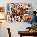 Texas Bull Wall Art Canvas Print, Abstract Graffiti Bull by MyGreatCanvas | Canvas Wall Art Prints | Photo Prints & Wall Decor