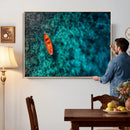 Turquoise Ocean Boat Wall Art Canvas Print by MyGreatCanvas | Canvas Wall Art Prints | Photo Prints & Wall Decor