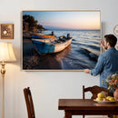 Coastal Fishing Boats Wall Art Canvas Print, Sunset Beach by MyGreatCanvas | Canvas Wall Art Prints | Photo Prints & Wall Decor