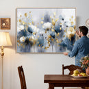Large Abstract Flowers Wall Art Canvas Print – Gold and Blue by MyGreatCanvas | Canvas Wall Art Prints | Photo Prints & Wall Decor